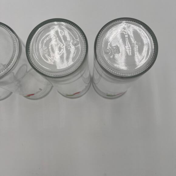 POM Drinking Glasses Set of 4 Clear Tall Logo Leaf Heart 6.5 in Collector - Picture 10 of 10